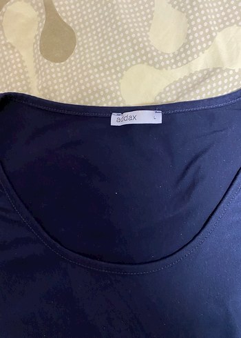 Addax Kadın Lacivert Uzun Kollu Basic Tişört pamuklu