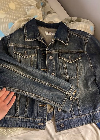 Düğmeli wintage Kadın Denim Ceket
