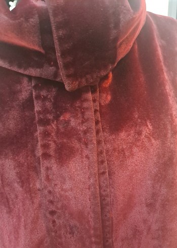 Sarar Bordo Kadife Sal Yaka Vintage Ceket Kaban