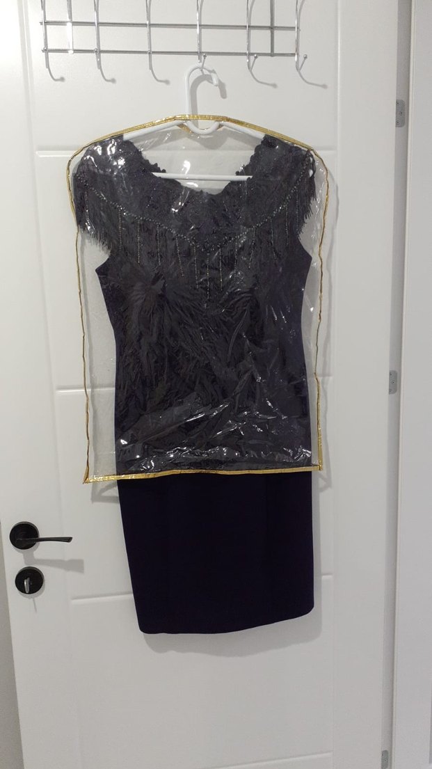 Mor İşlemeli Boncuklu Elbise - Görsel 3