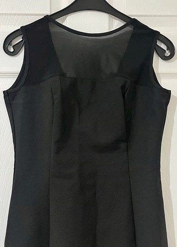 Siyah V Yakalı Kolsuz Gotik Mini Elbise - Görsel 3