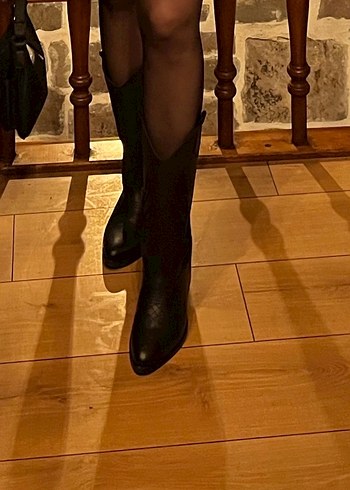 Siyah Yılan Desenli çizme - Görsel 2