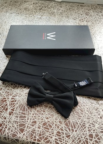 Siyah Klasik Erkek Papyon ve Kuşak Seti - Görsel 2