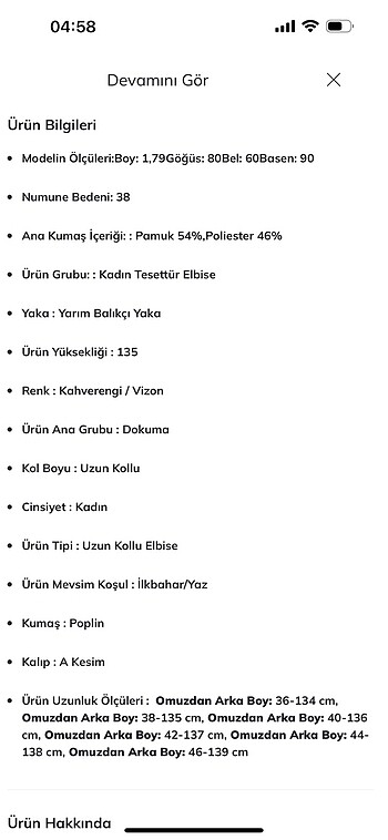 36 Beden camel Renk A Kesim Yarım Balıkçı Yaka Poplin Uzun Kollu Elbise