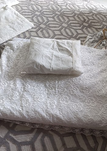 çocuk uyku seti  yorgan dantelli beşik kenarı i - Görsel 9