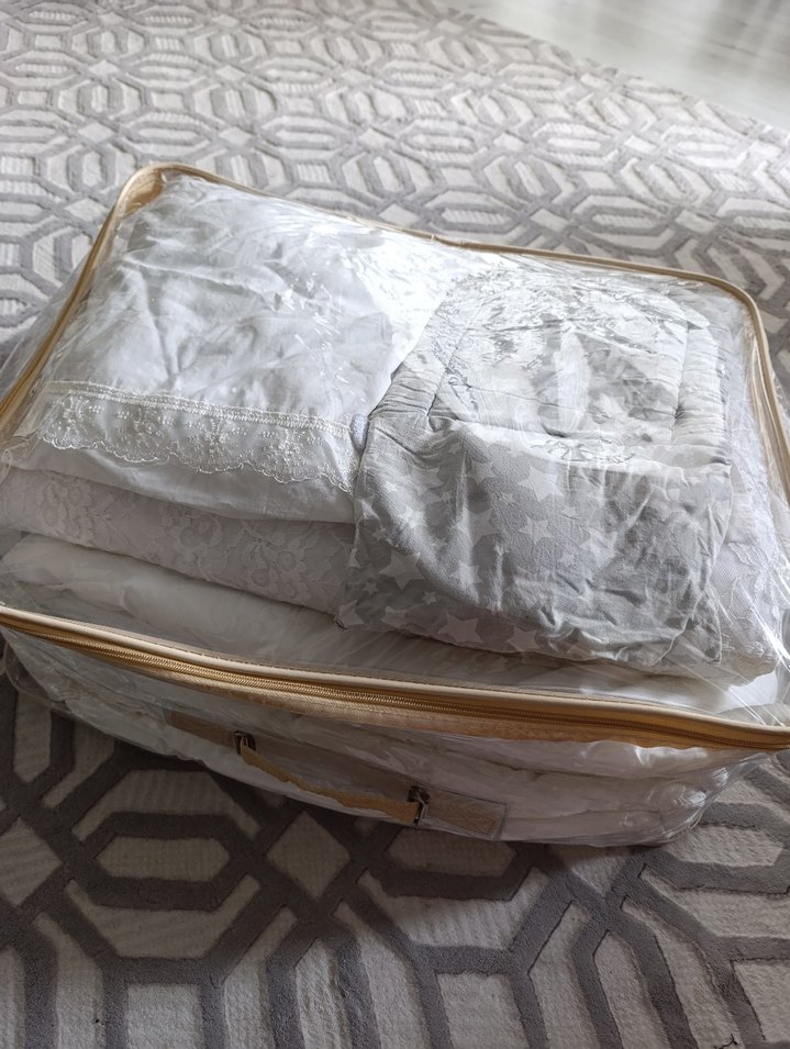 çocuk uyku seti  yorgan dantelli beşik kenarı i - Görsel 4