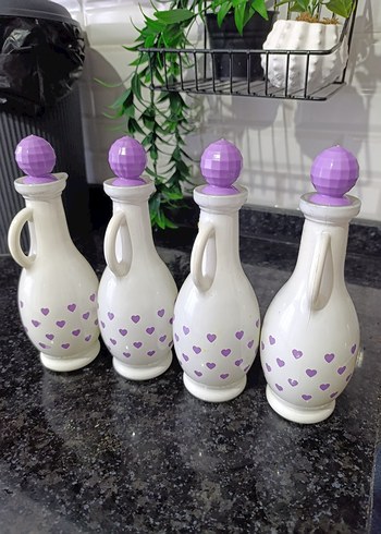 Mor Kalp Desenli Seramik Yağlık Seti 4 adet - Görsel 2