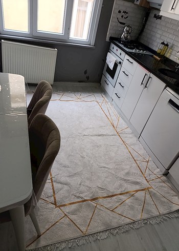 Modern Klasik Gold Beyaz Halı - Görsel 7