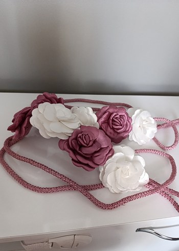 Bohem Pembe Kurdeleli Örgü perde Aksesuarı - Görsel 4