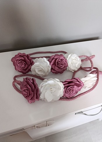 Bohem Pembe Kurdeleli Örgü perde Aksesuarı - Görsel 5