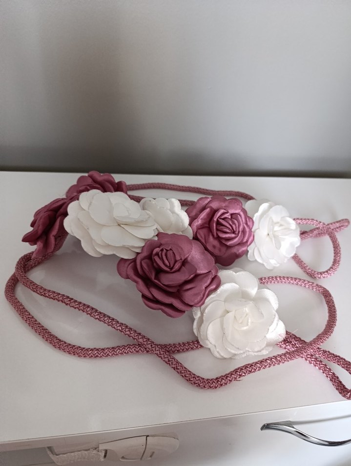 Bohem Pembe Kurdeleli Örgü perde Aksesuarı - Görsel 4