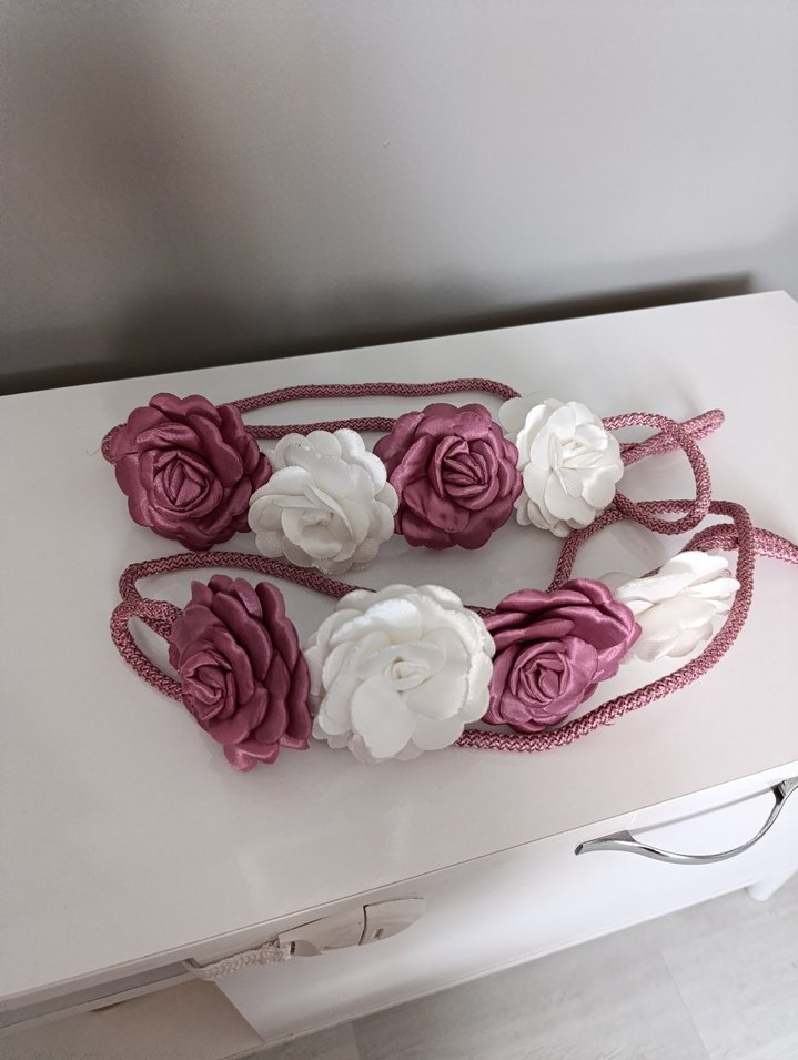 Bohem Pembe Kurdeleli Örgü perde Aksesuarı - Görsel 5