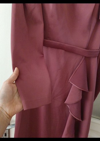 Bordo Drapeli Uzun Abiye Elbise. şal berbar verilecek - Görsel 2