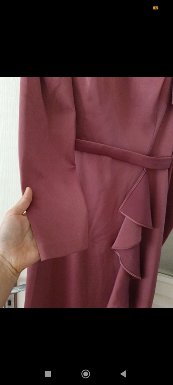 Bordo Drapeli Uzun Abiye Elbise. şal berbar verilecek - Görsel 2