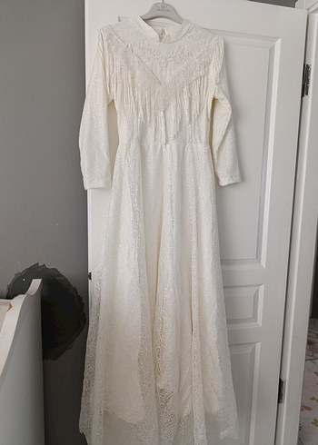 Kadın Beyaz Bohem Uzun Kollu Fırfırlı Elbise - Görsel 7