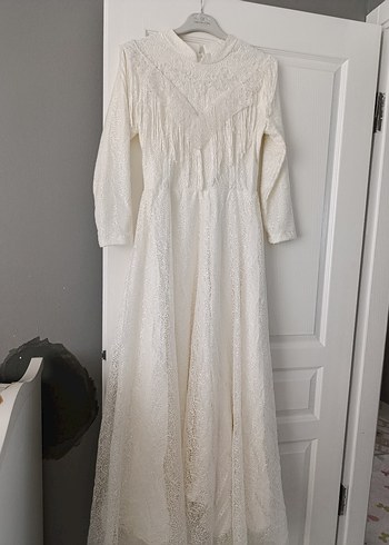 Kadın Beyaz Bohem Uzun Kollu Fırfırlı Elbise - Görsel 8