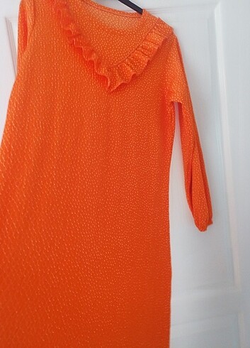m Beden turuncu Renk Eğil eğil elbise 