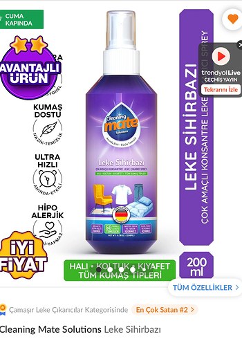 Cleaning Mate Solutions Leke Sihirbazı 200 ml
