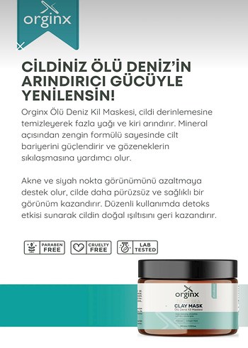 ORGINX ÖLÜ DENİZ KIL MASKESİ - Görsel 2