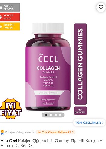 Vita Ceel Kolajen Çiğnenebilir Gummy 60lı