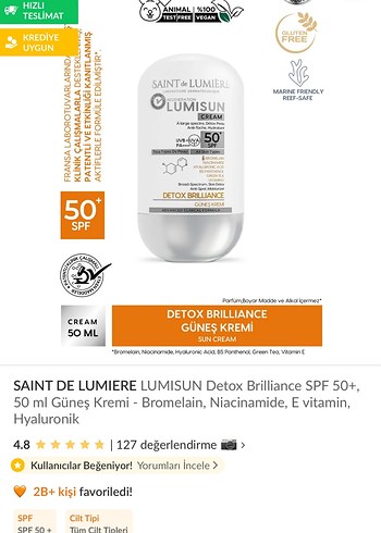 Saint Laurent DETOKS GÜNEŞ KREMİ