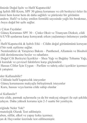 VANG BB Cream Işıltılı Açık Bej SPF30+ - Görsel 10