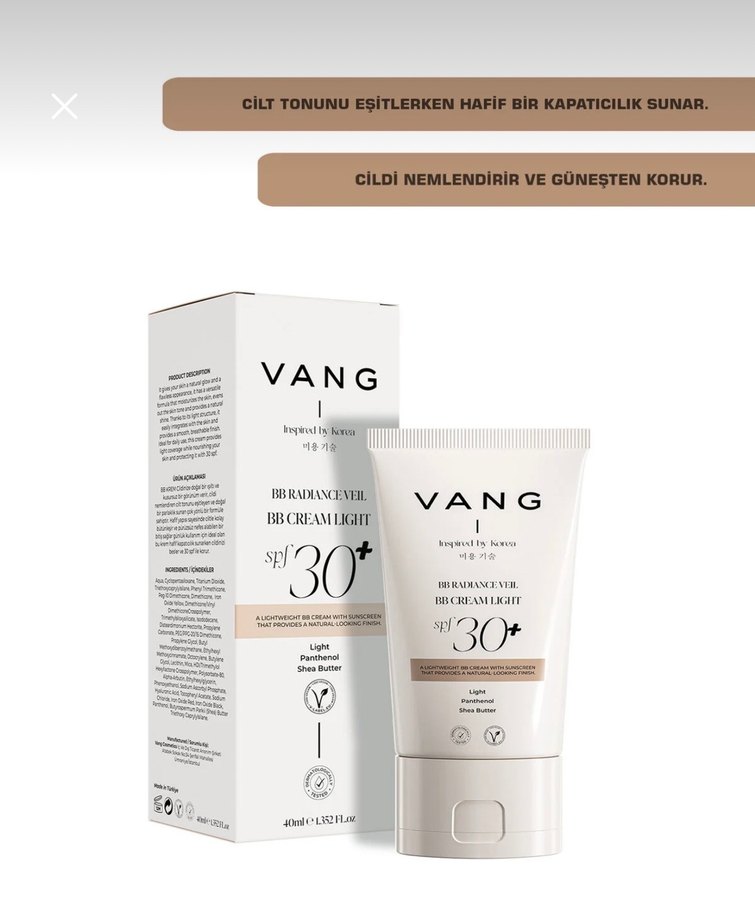 VANG BB Cream Işıltılı Açık Bej SPF30+ - Görsel 5