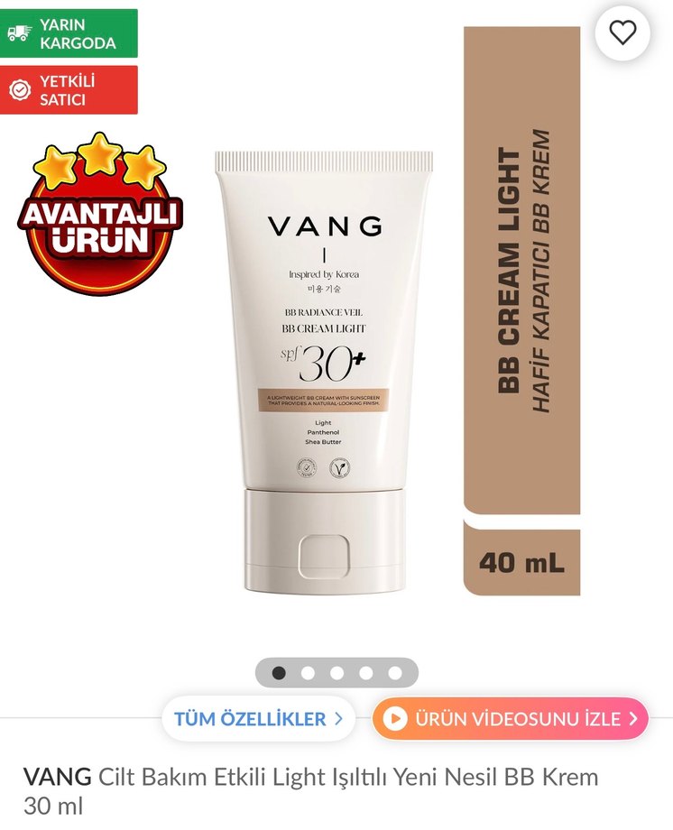 VANG BB Cream Işıltılı Açık Bej SPF30+ - Görsel 4