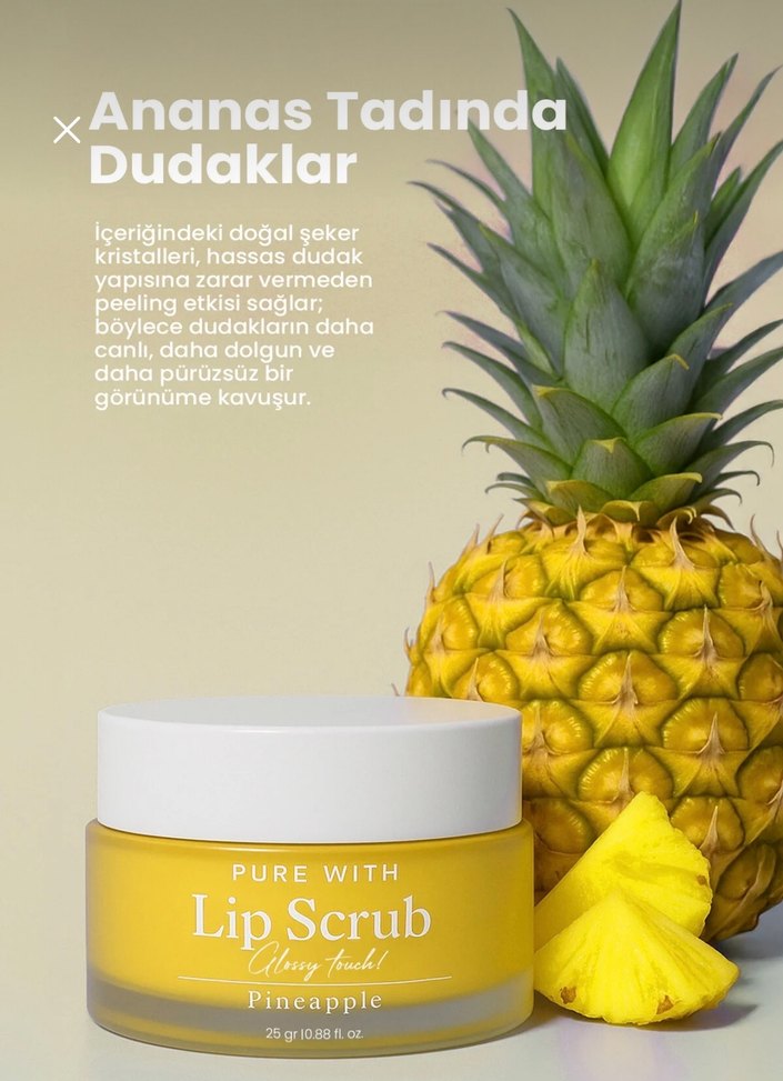 Pure With Ananas Aromalı Dudak Peelingi 25 Gr - Görsel 5