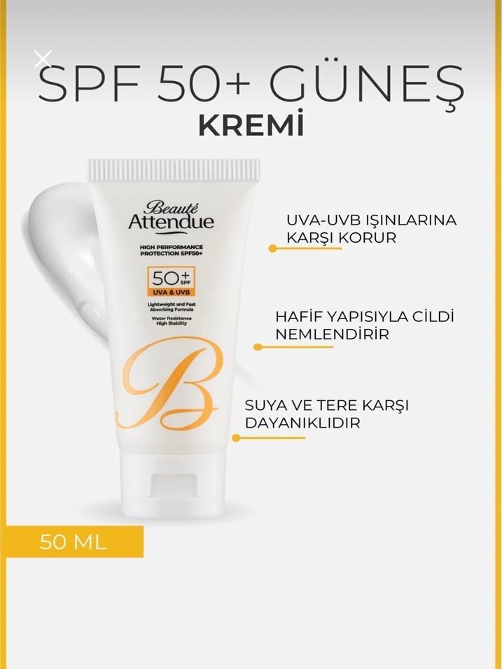 Beaute Attendue SPF 50+ Güneş Kremi 50 ml - Görsel 2