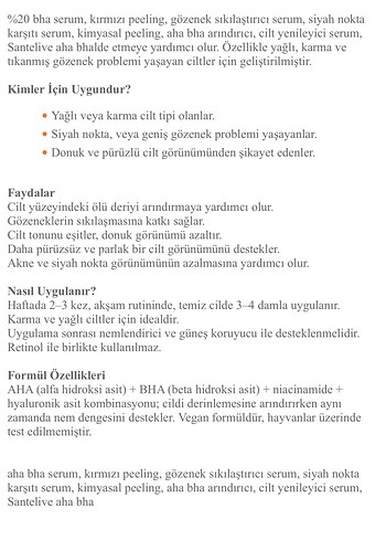Santelive AHA + BHA Arındırıcı Peeling Serum 50 ml - Görsel 5