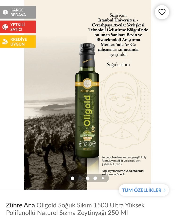 Zühre Ana Oligold Soğuk Sıkım Zeytinyağı 250 ml - Görsel 2