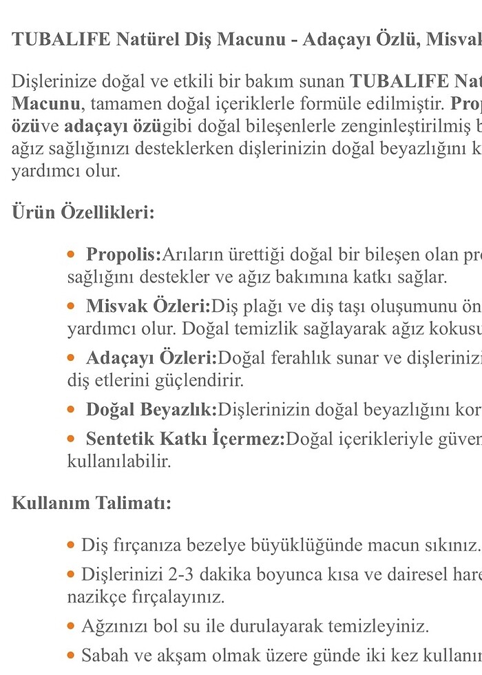 TUBALIFE PROPOLİSLİ MİSVAK ÖZLÜ DİŞ MACUNU - Görsel 3