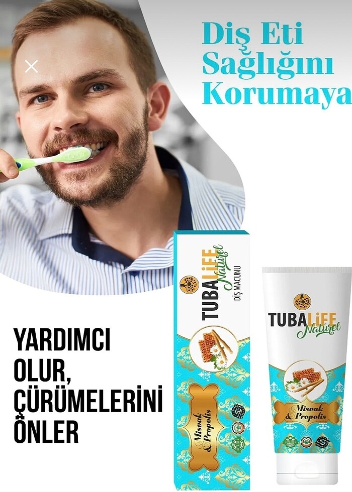 TUBALIFE PROPOLİSLİ MİSVAK ÖZLÜ DİŞ MACUNU - Görsel 2