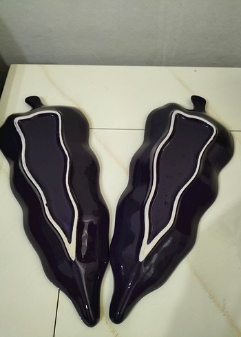 koyu lacivert dekoratif porselen sunumluk - Görsel 2