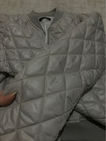 xs Beden beyaz Renk kapitone ceket mont crop
