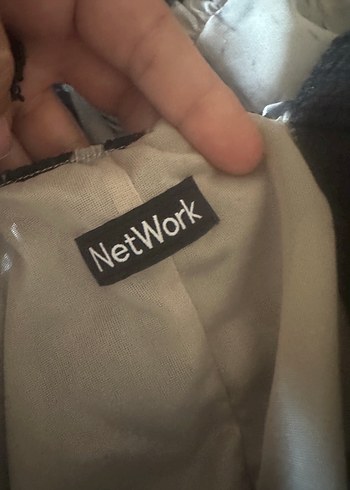Network Siyah Beyaz Bağcıklı Uzun Örme Elbise