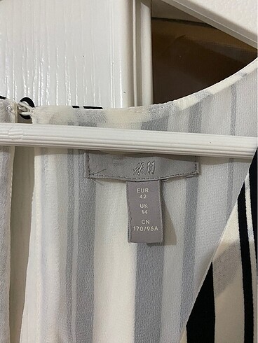 xl Beden H&M Çizgili Siyah Beyaz Günlük Ofis Elbise