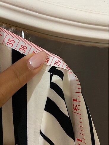 xl Beden siyah Renk H&M Çizgili Siyah Beyaz Günlük Ofis Elbise