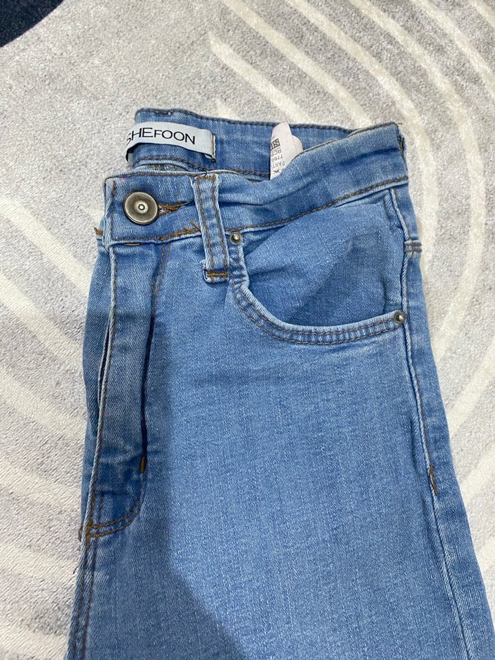 Düğmeli Mavi Kadın Skinny Jean - Görsel 2