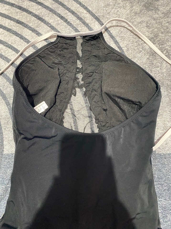 Dantel İşlemeli Siyah Gotik Strappy Mayo - Görsel 4