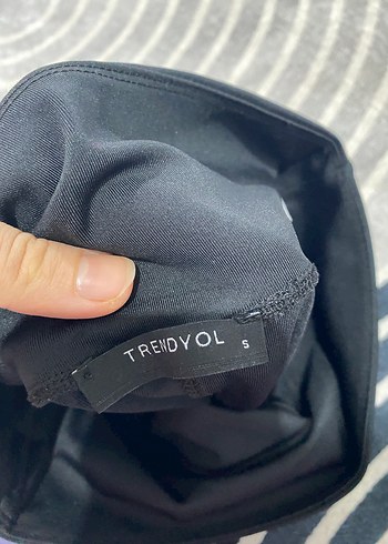 Trendyol & Milla Mor Detaylı Siyah Uzun Kadın Tayt