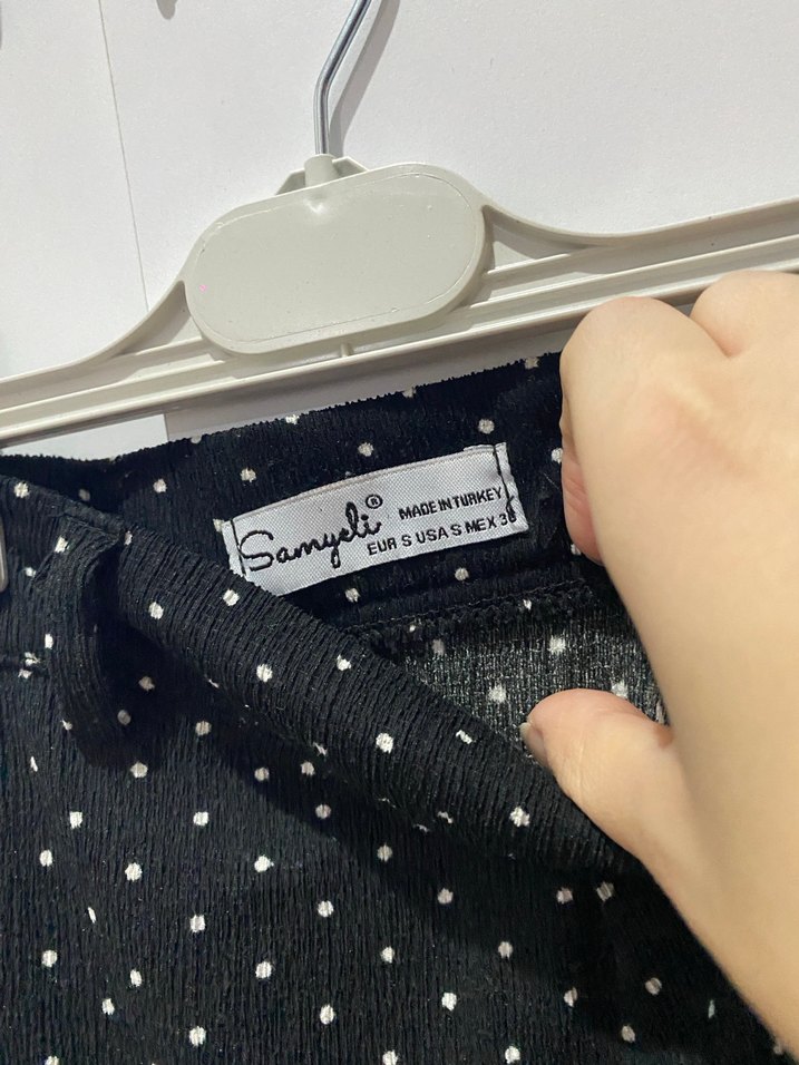 Puantiye Desenli Şort Etek - Görsel 4