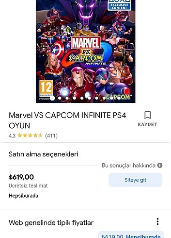 Marvel vs capcom ps4 oyun