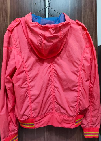 Renkli Pembe Fermuarlı Kadın Yağmurluk - Görsel 2