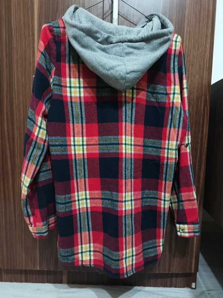 Renkli Düğmeli Uzun Kollu Salaş Kadın Gömlek - Görsel 2