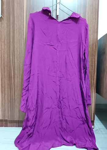 Uzun Kollu Mor Kadın Tunik - Görsel 2