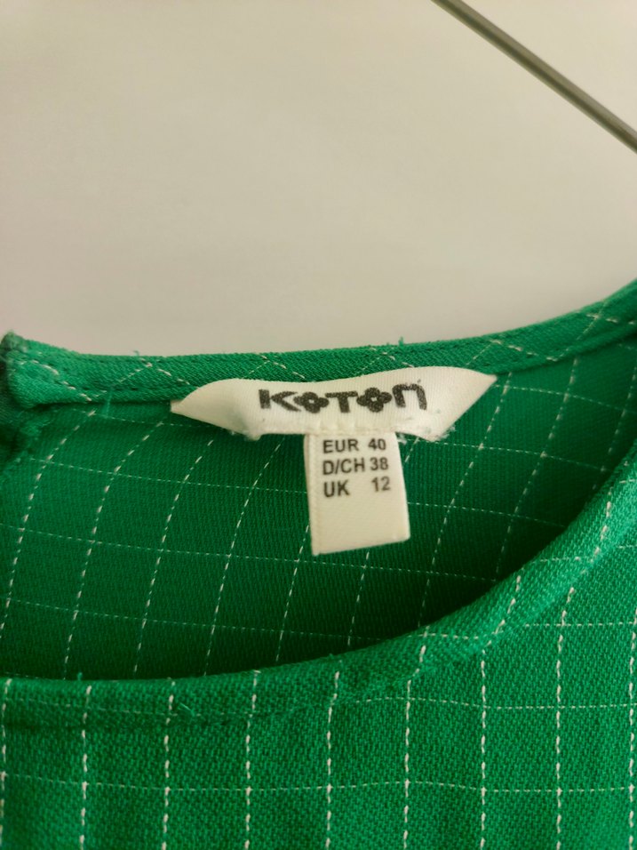 Yeşil Kareli Keten Midi Tunik - Görsel 3