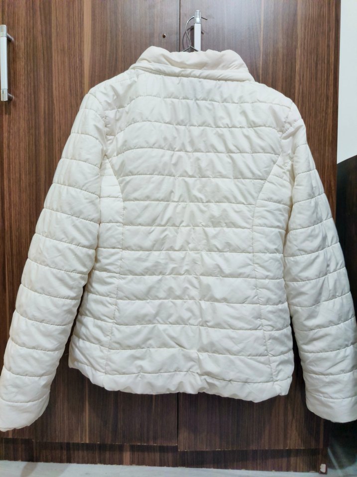 Kadın Beyaz Fermuarlı Mont - Görsel 2