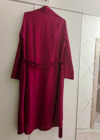 Bordo Uzun Kollu Kadın Sabahlık - Görsel 2